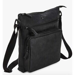 Cochoa Black Hunter Leather Crossbody Bag Messenger Travel Utility Bag NEW